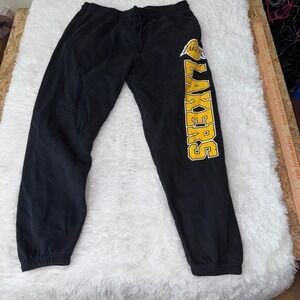 Ultra Game Mens Black Los Angeles Lakers NBA Fleece Sweatpants Size M